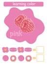 Learning color. Pink. Educational game for children. Color guide whit color name.